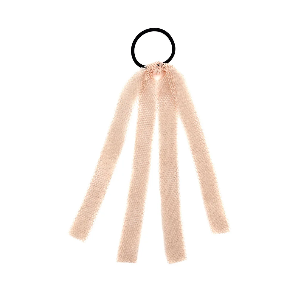 élastique-cheveux-maillage-rose